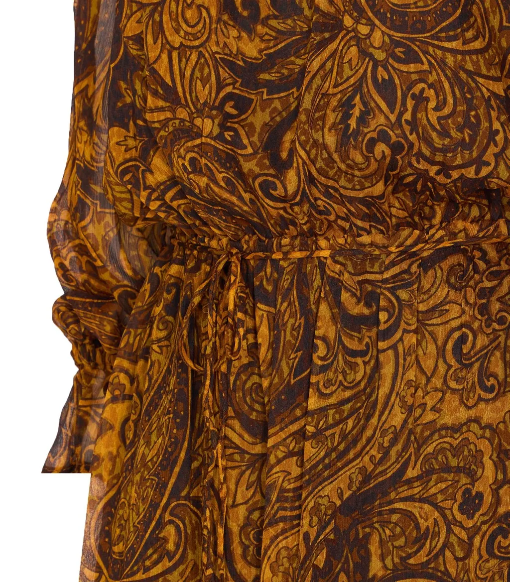 Pinko Paisley Printed Boat Neck Dress