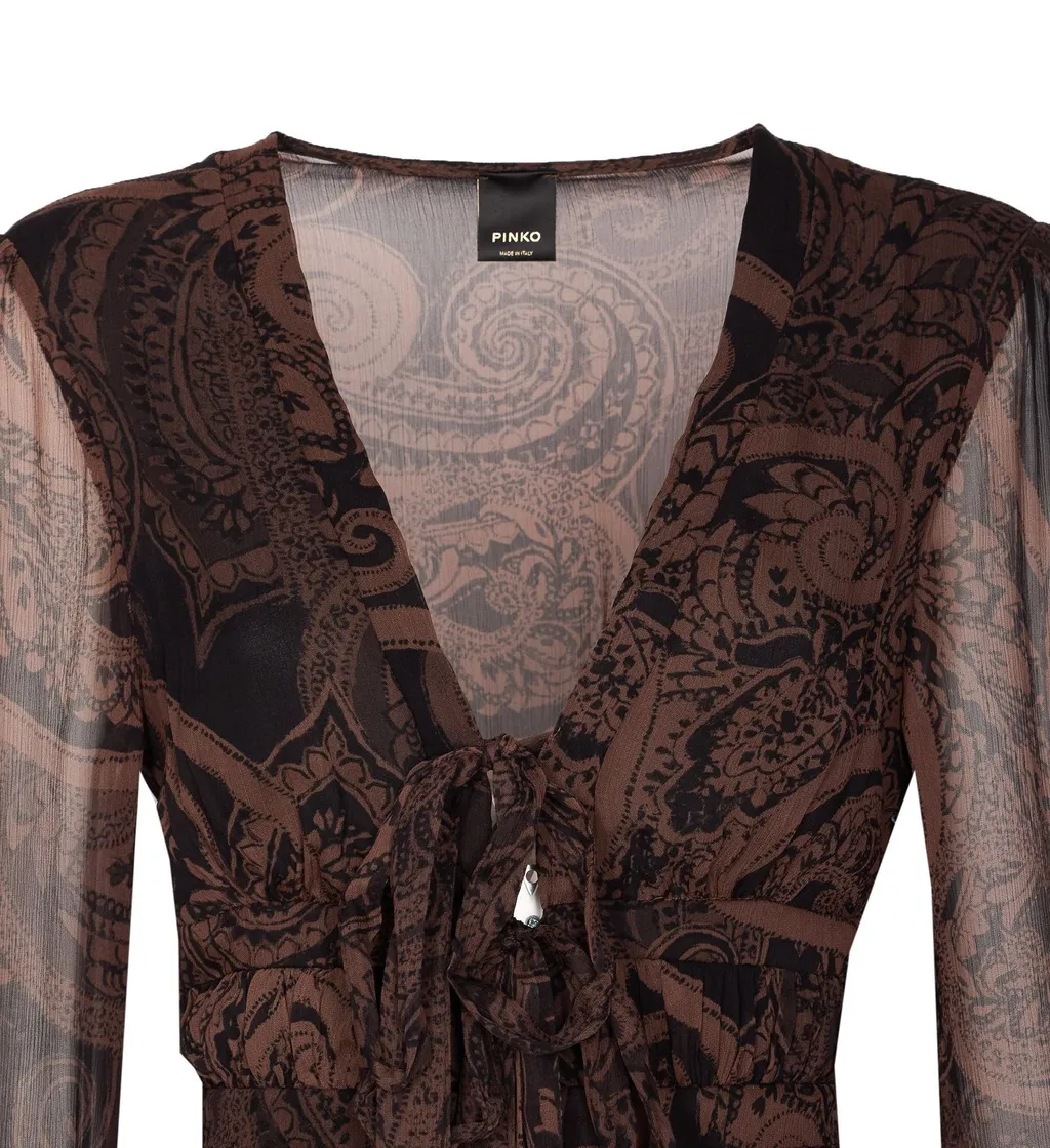 Pinko Paisley Printed CrÊPonne Dress