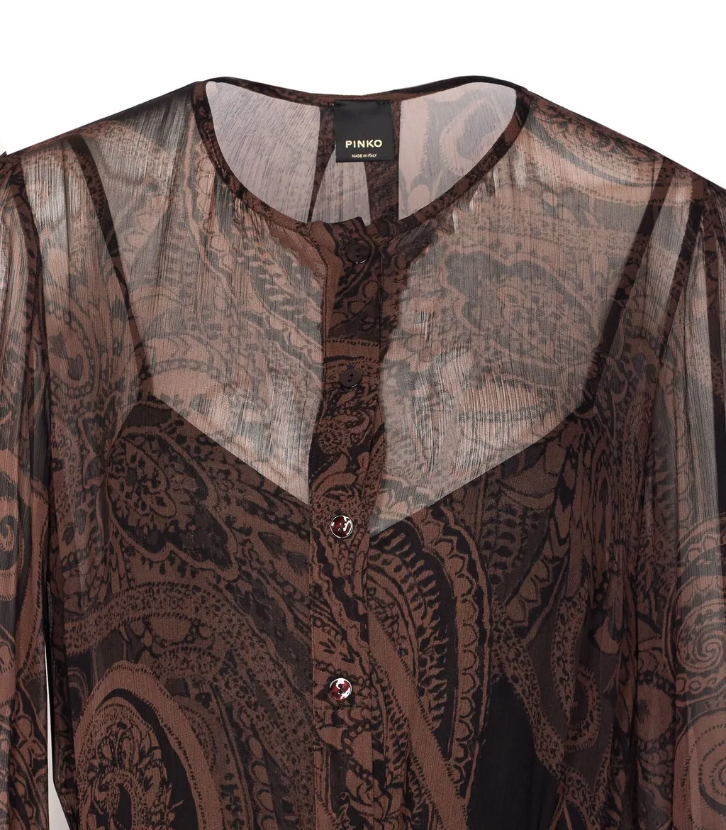 Pinko Paisley Printed Long Sleeved Dress