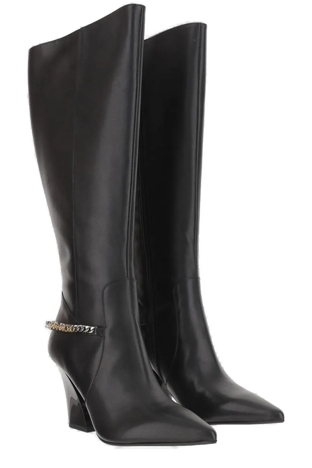 Pinko Chain Detailed Pointed Toe Boots