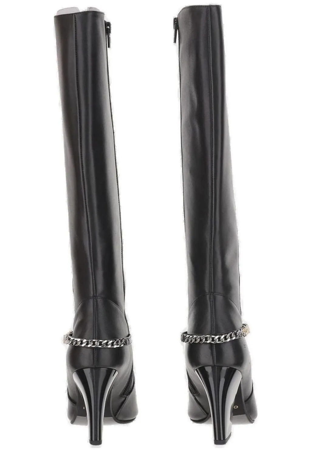 Pinko Chain Detailed Pointed Toe Boots
