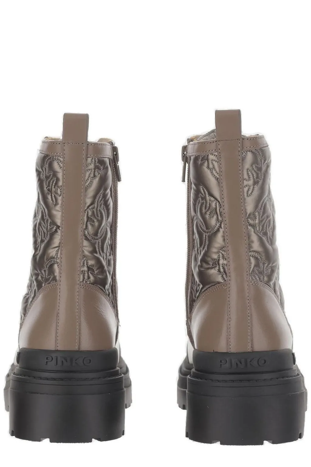 Pinko Round-Toe Lace-Up Boots