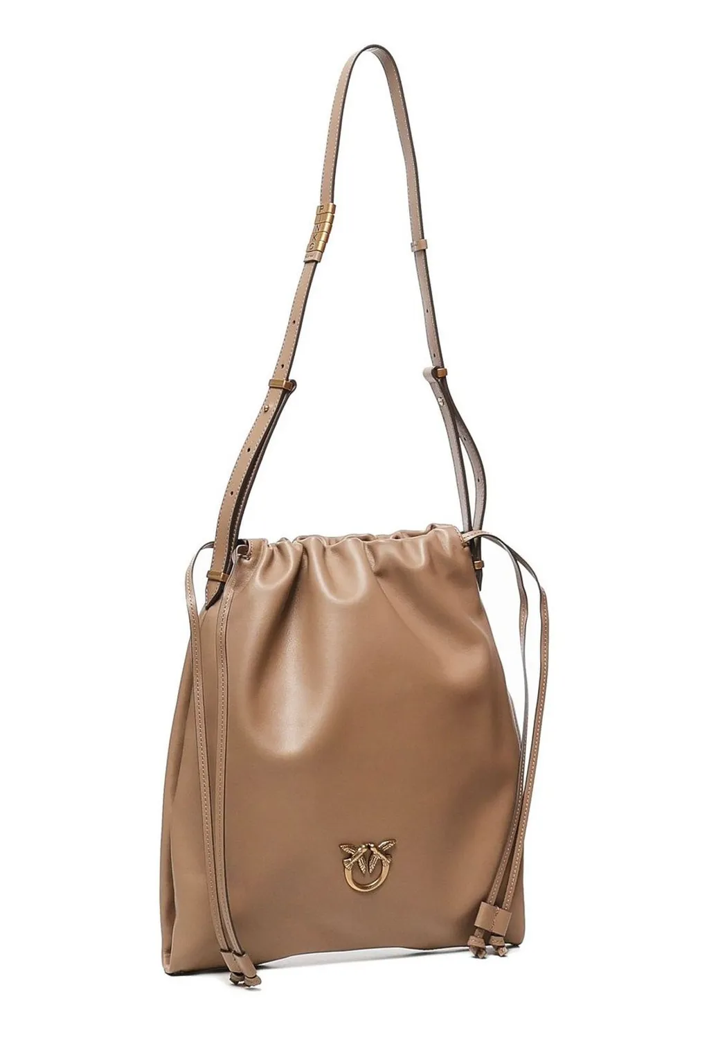 Pinko Drawstring Logo Plaque Shoulder Bag