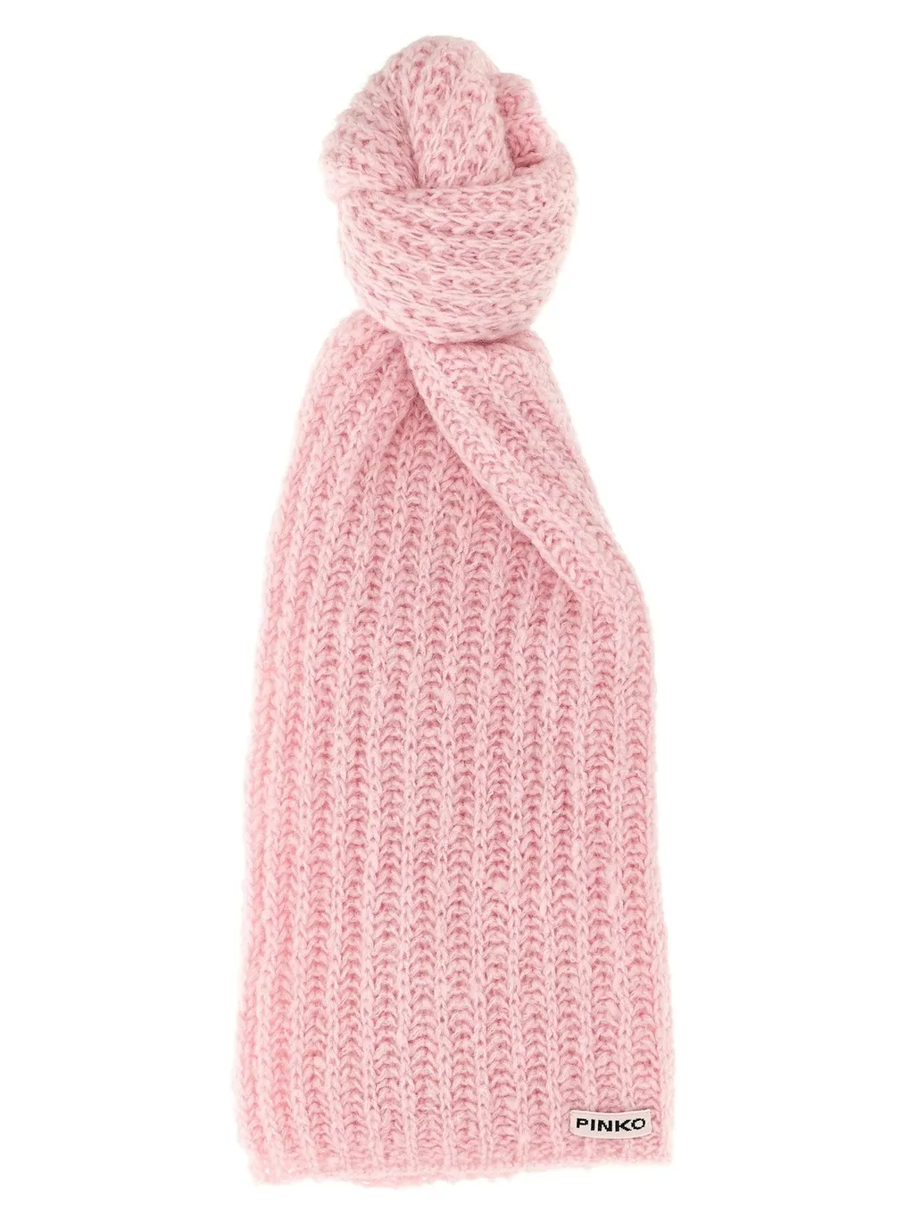 Pinko Logo Patch Knitted Scarf