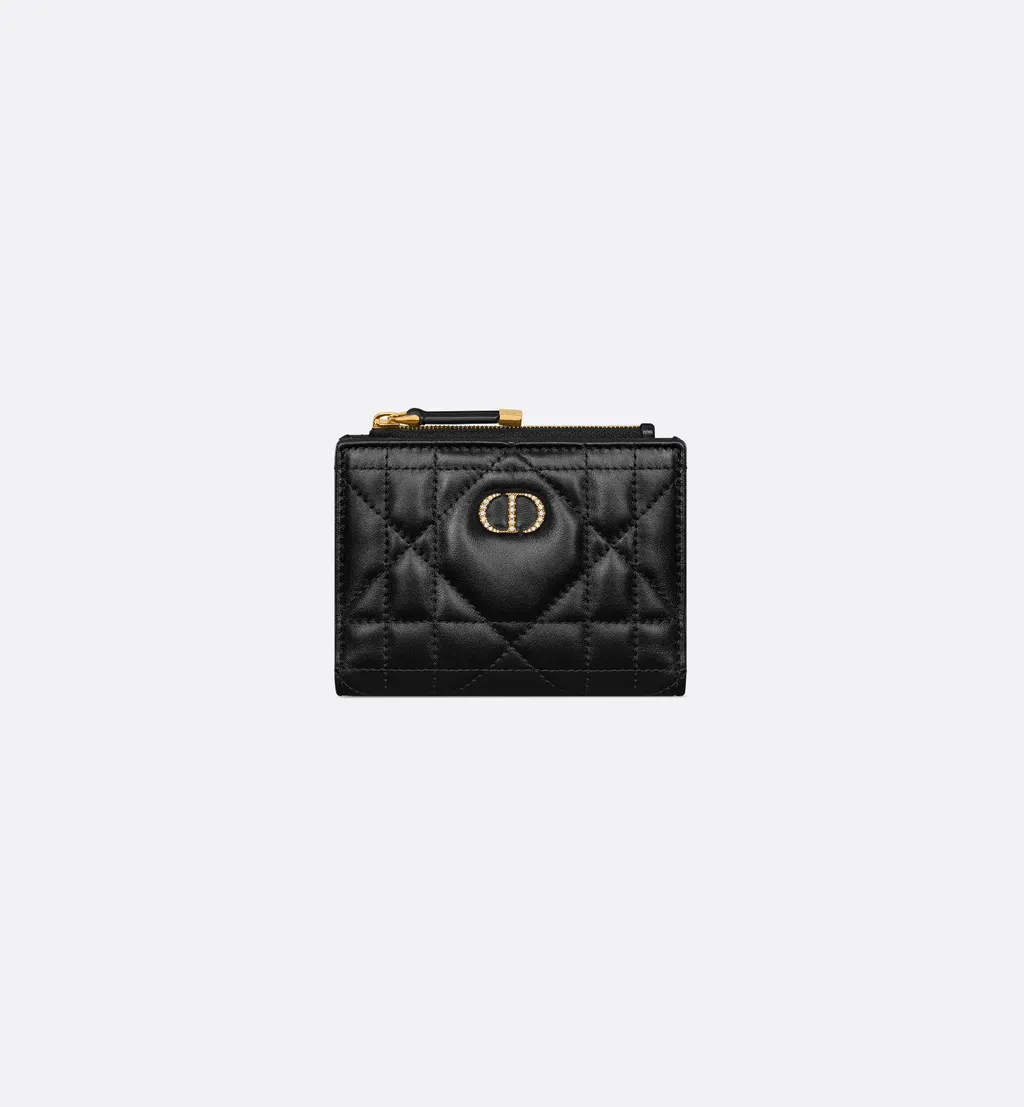 Dior Caro Dahlia Wallet With Crystals