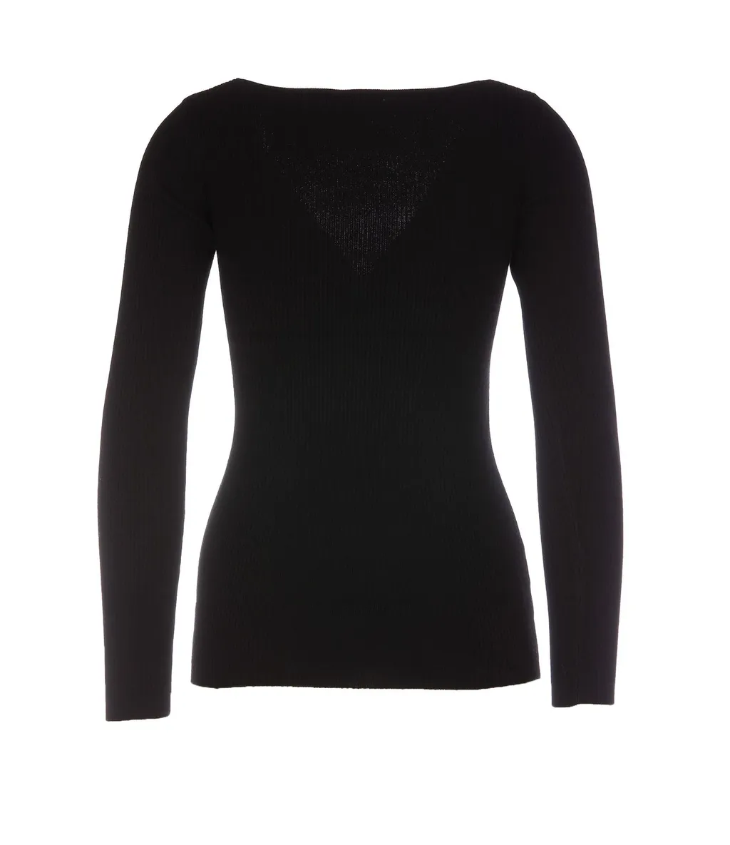 Pinko Love Birds V-Neck Long-Sleeved Top