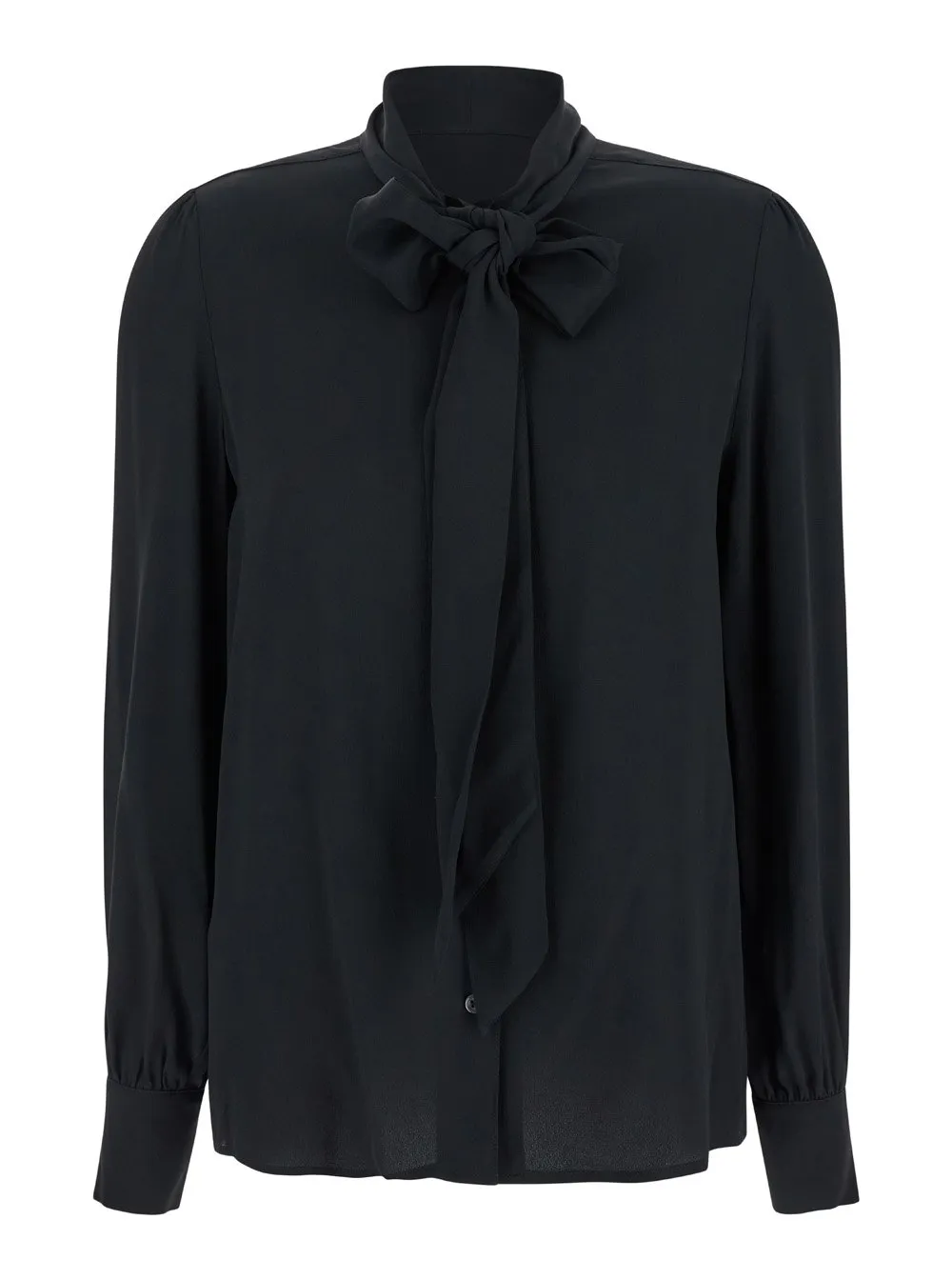 Pinko Bow Neck Embellished Crepe Blouse