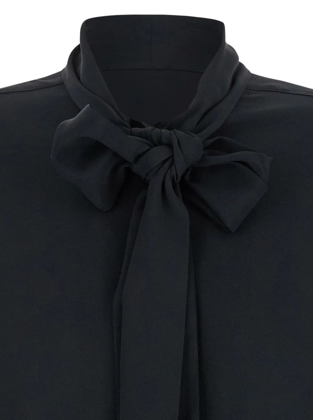 Pinko Bow Neck Embellished Crepe Blouse