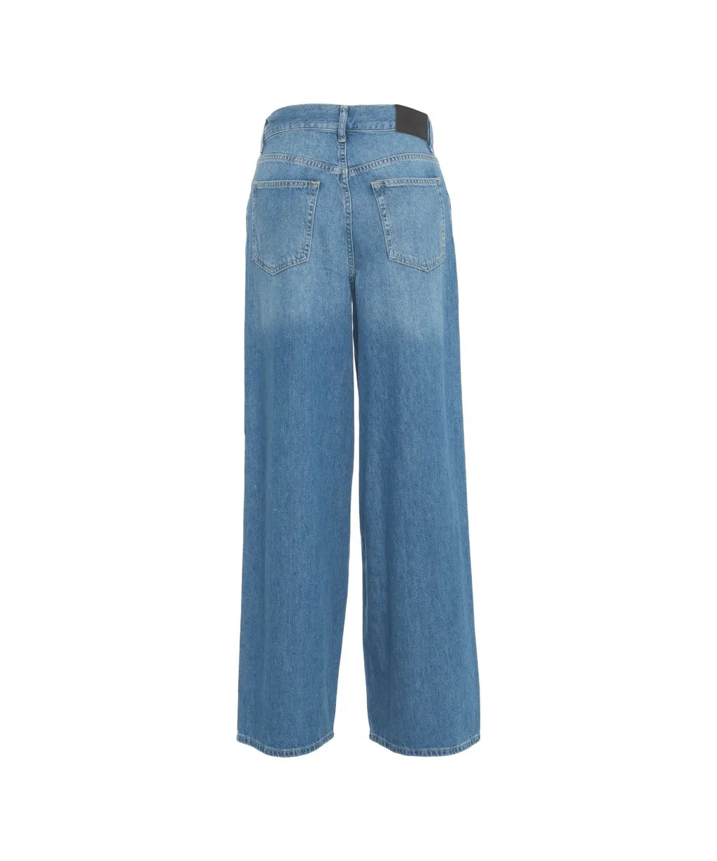 Pinko Medium-Light Denim Palazzo Jeans