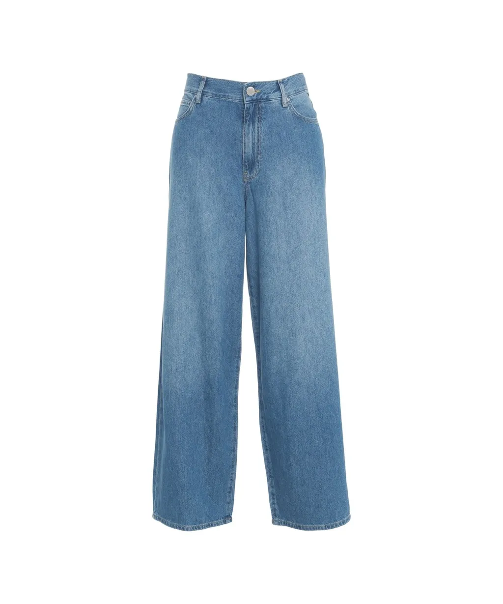 Pinko Medium-Light Denim Palazzo Jeans