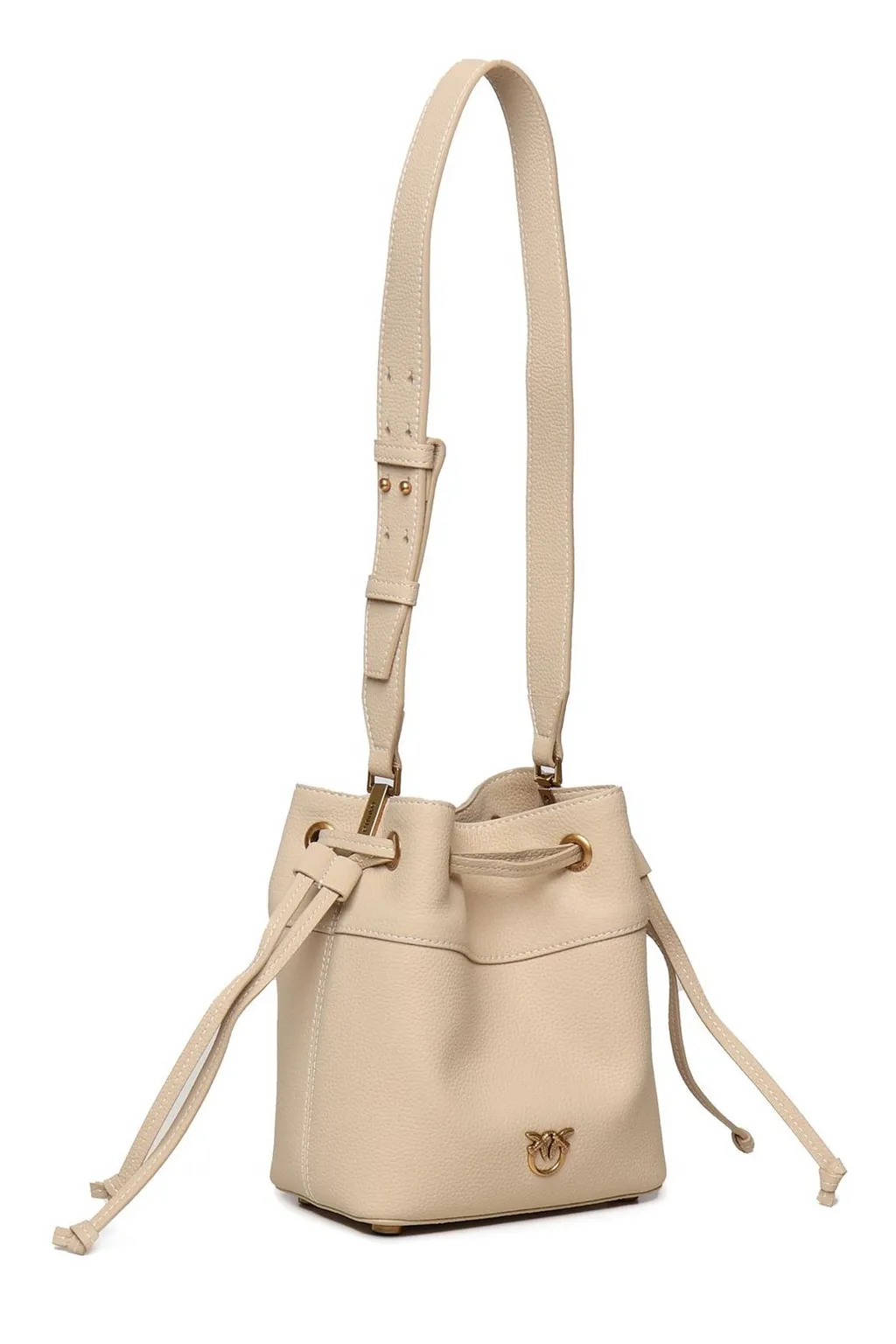 Pinko Logo Plaque Drawstring Fastened Bucket Bag