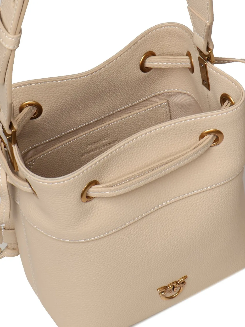Pinko Logo Plaque Drawstring Fastened Bucket Bag