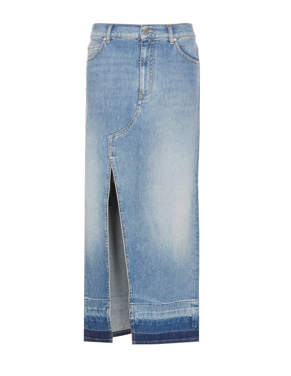 Pinko Side Slit Midi Denim Skirt