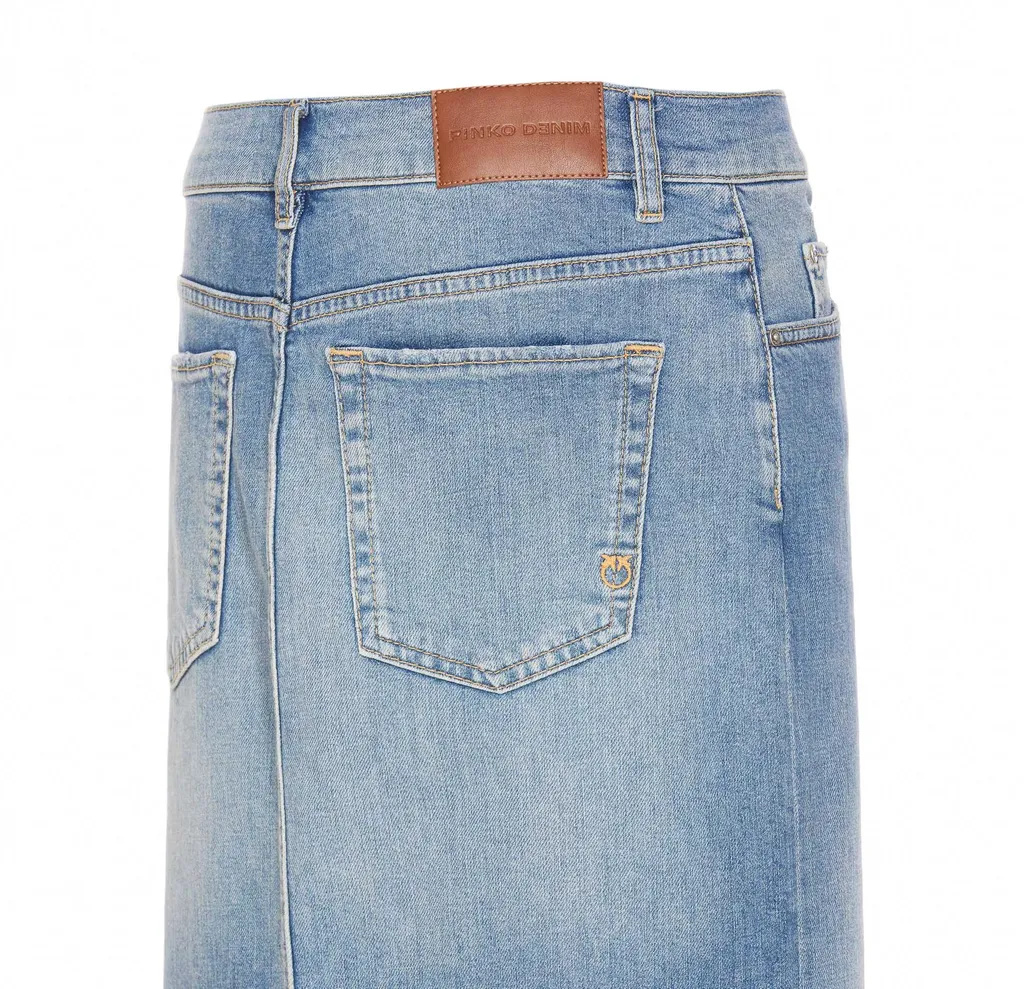 Pinko Side Slit Midi Denim Skirt
