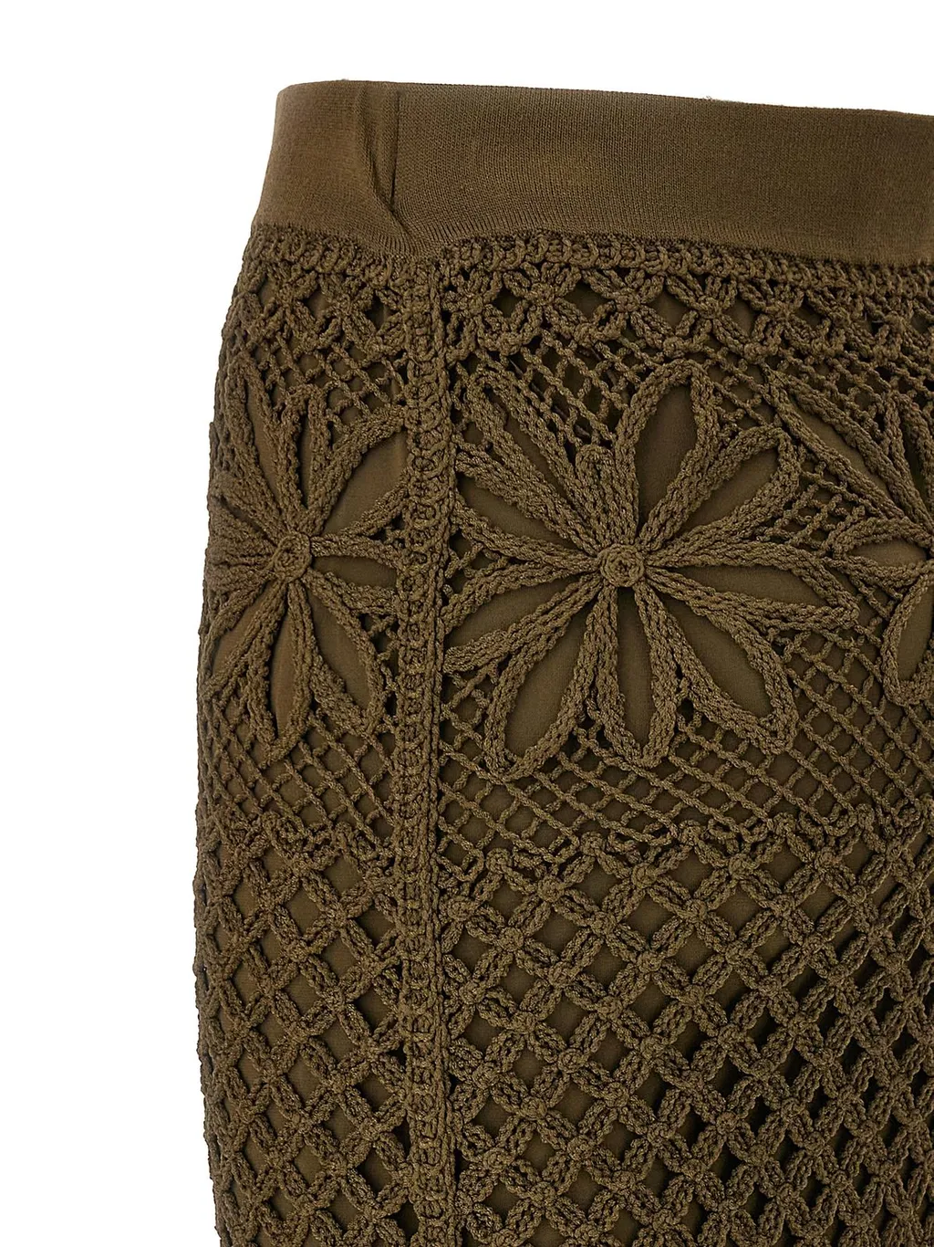 Pinko Crispo Fancy Crochet-Effect Long Skirt