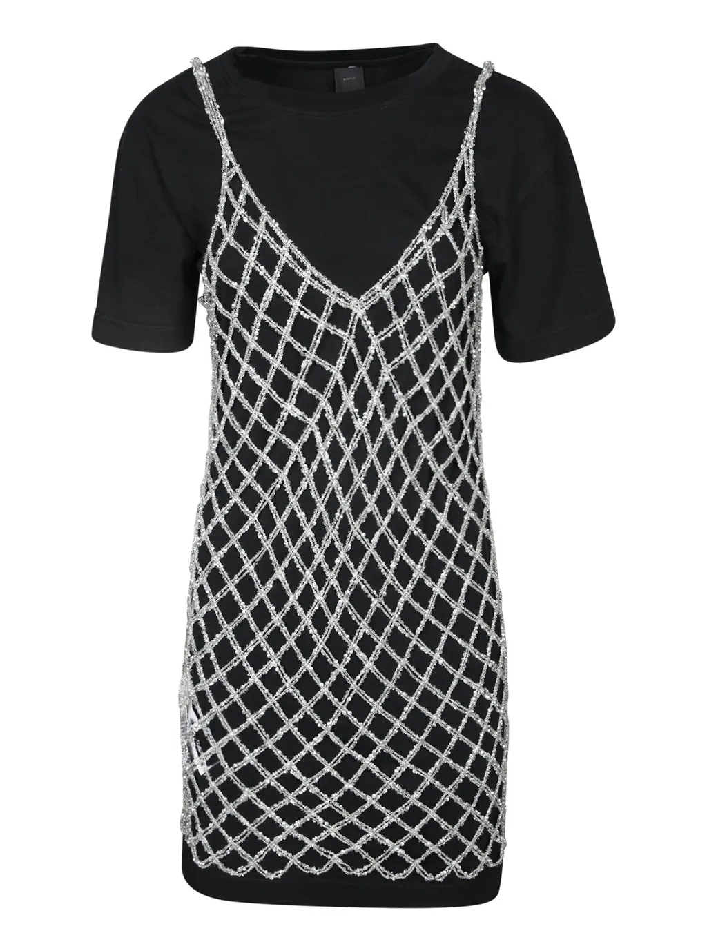 Pinko Sequin Combined Short T-Shirt Dress