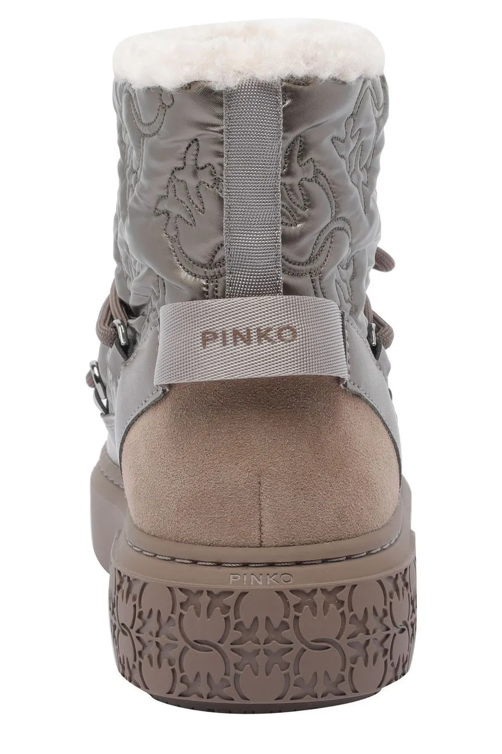 Pinko Round Toe Quilted Ankle Boots