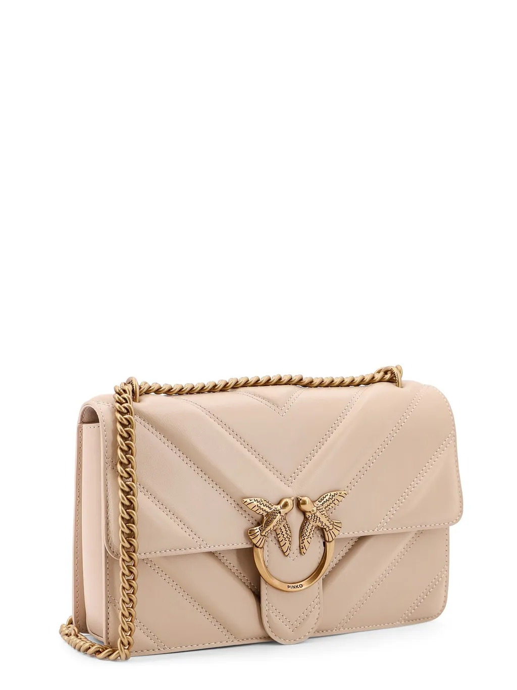 Pinko Logo Plaque Quilted Shoulder Bag