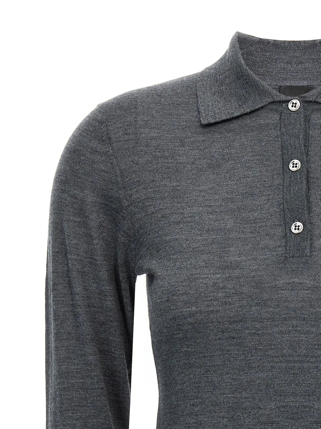 Pinko Liquoroso Long-Sleeved Knitted Polo Shirt