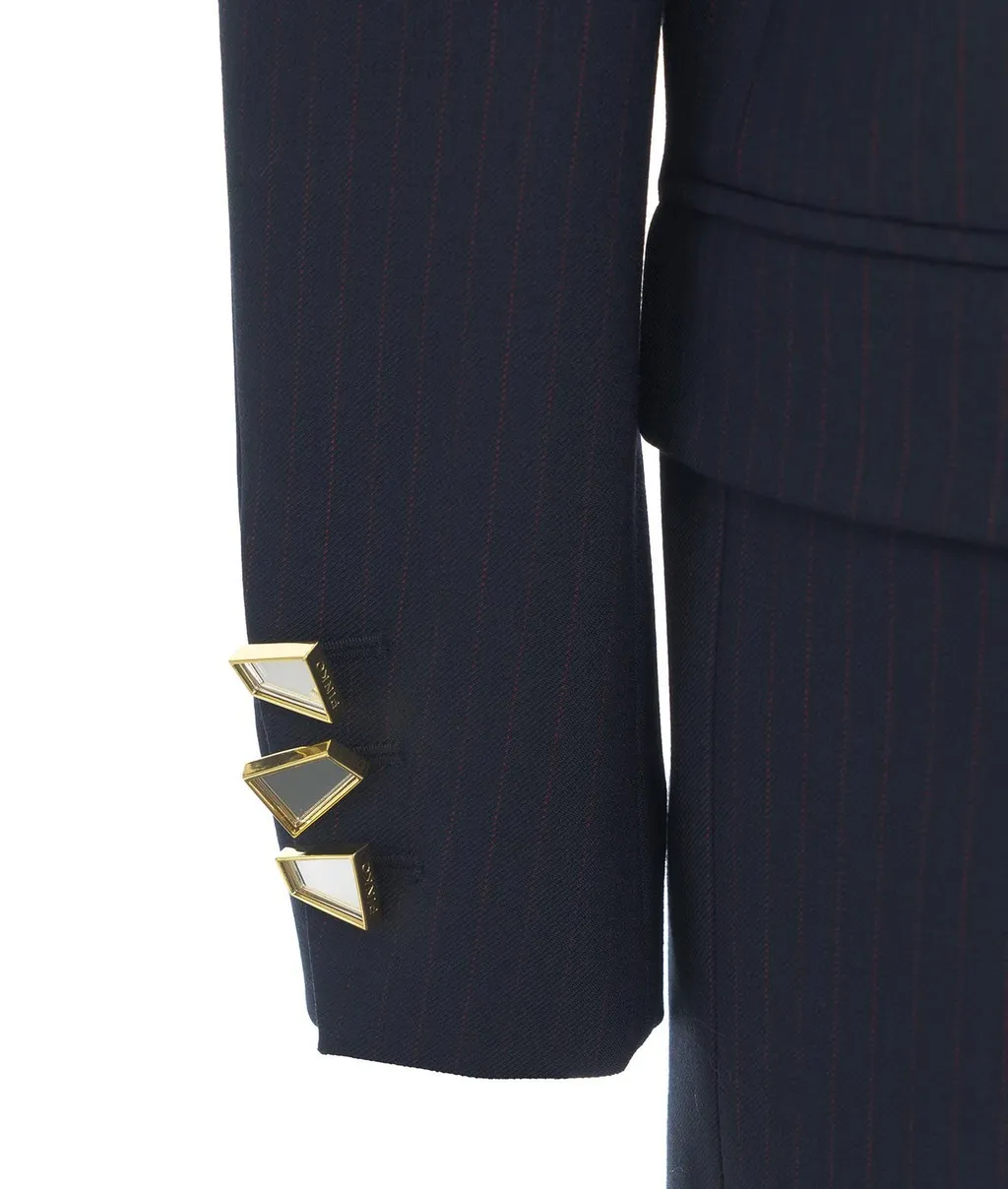 Pinko Mirror-Detailed Double Breasted Striped Blazer