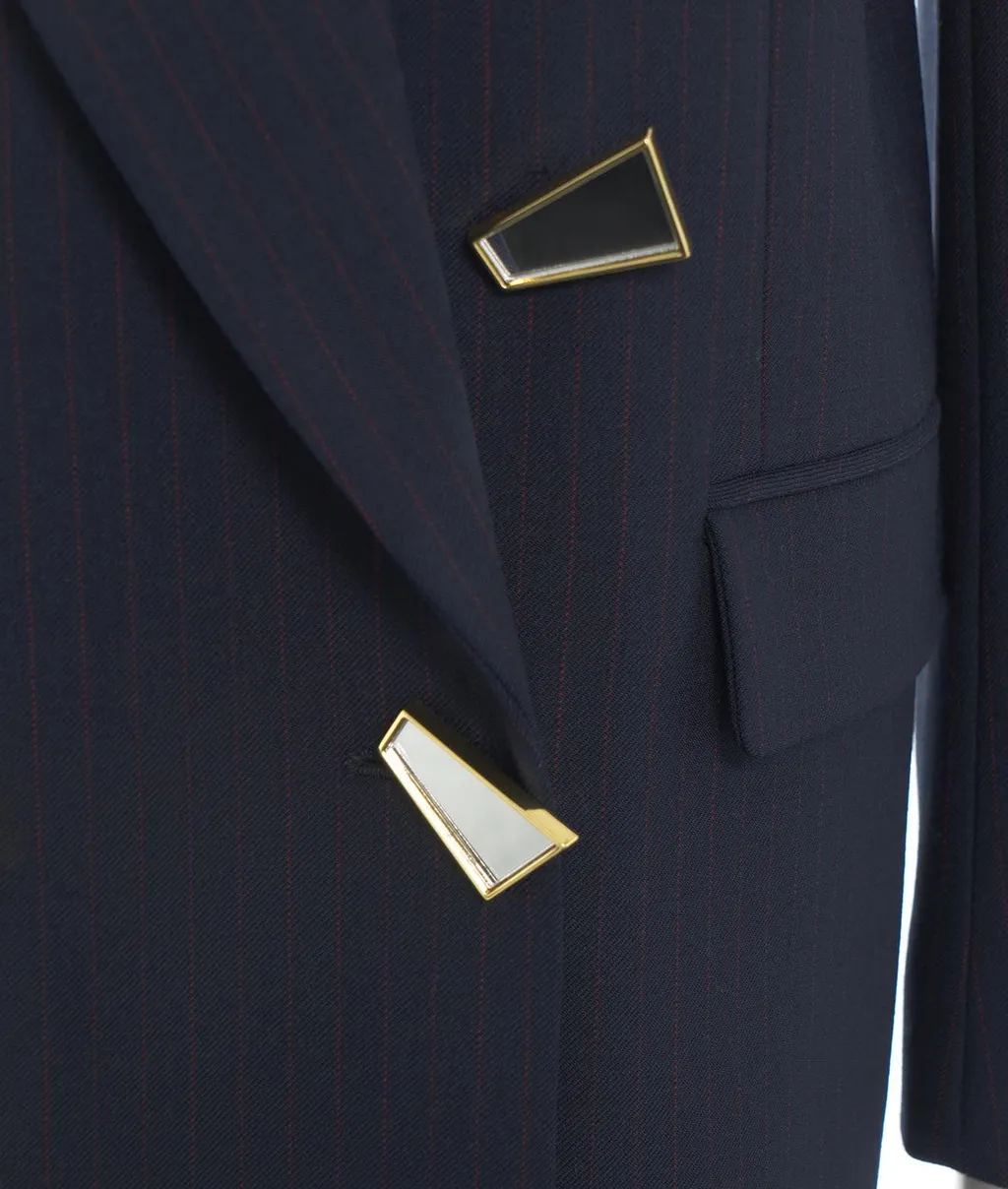 Pinko Mirror-Detailed Double Breasted Striped Blazer
