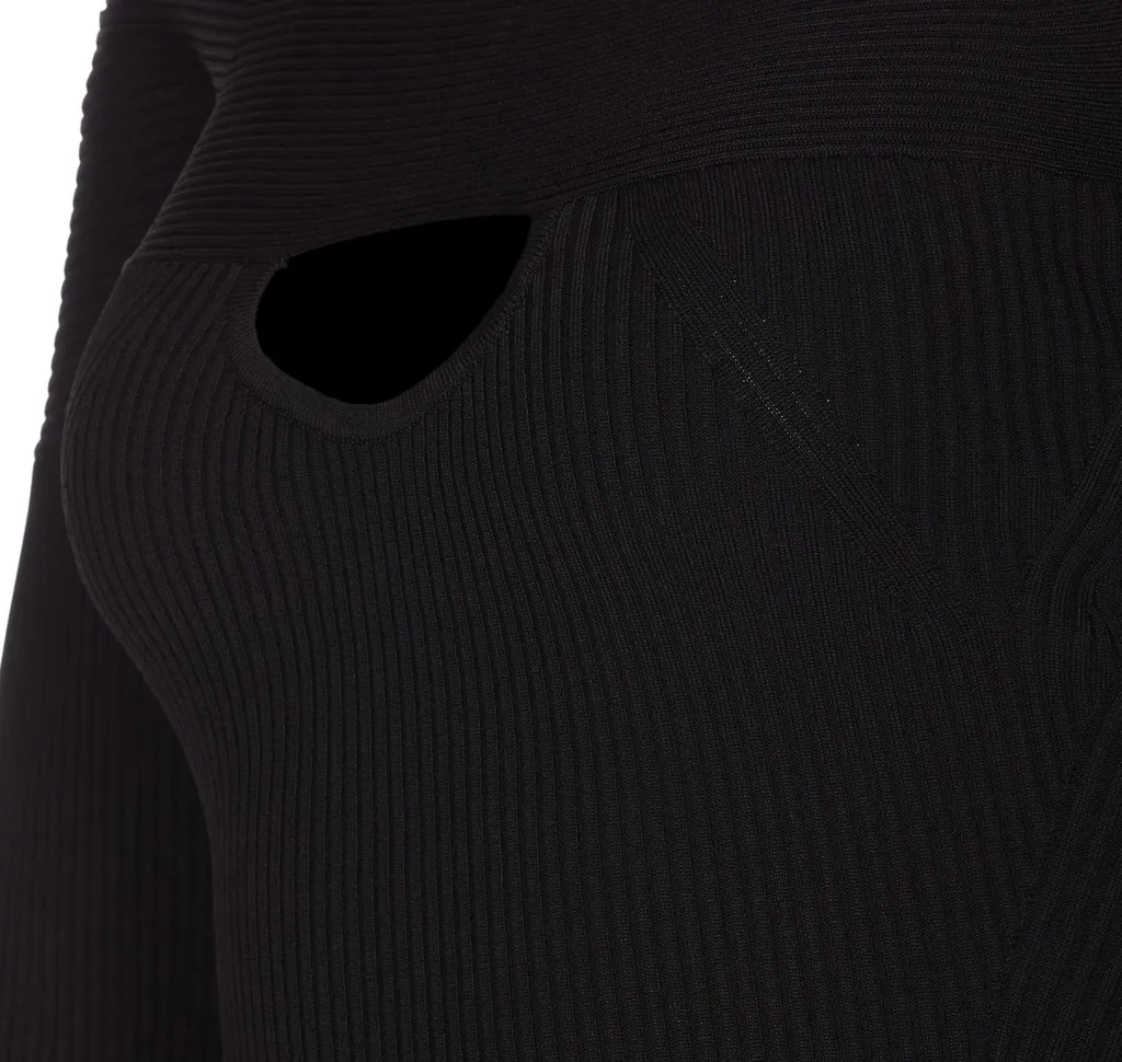 Pinko Cut-Out Detailed Ribbed-Knit Jumper