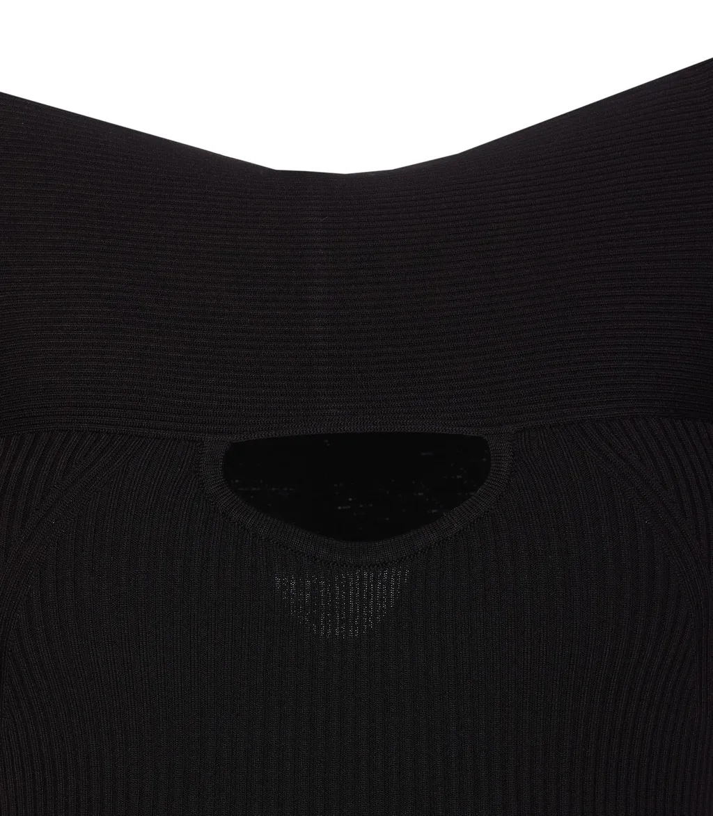 Pinko Cut-Out Detailed Ribbed-Knit Jumper