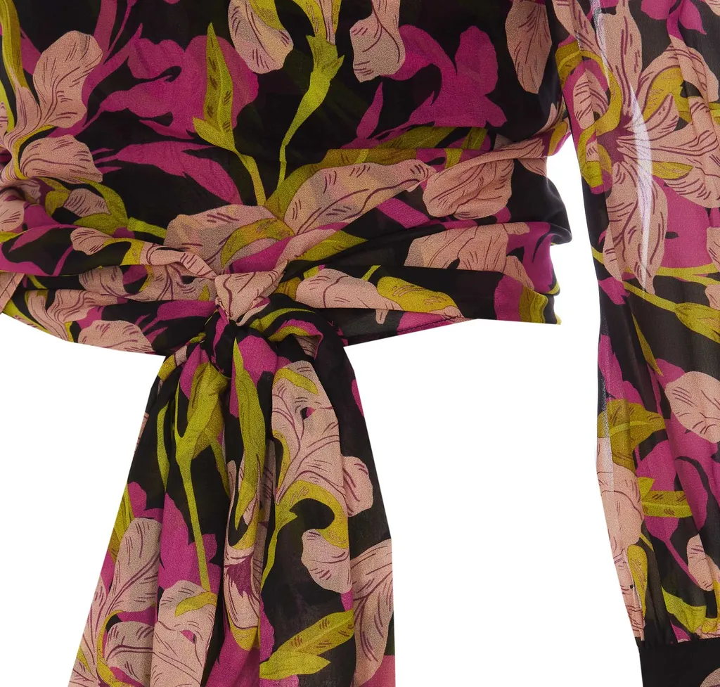 Pinko Floral-Printed Cut-Out Detailed Blouse