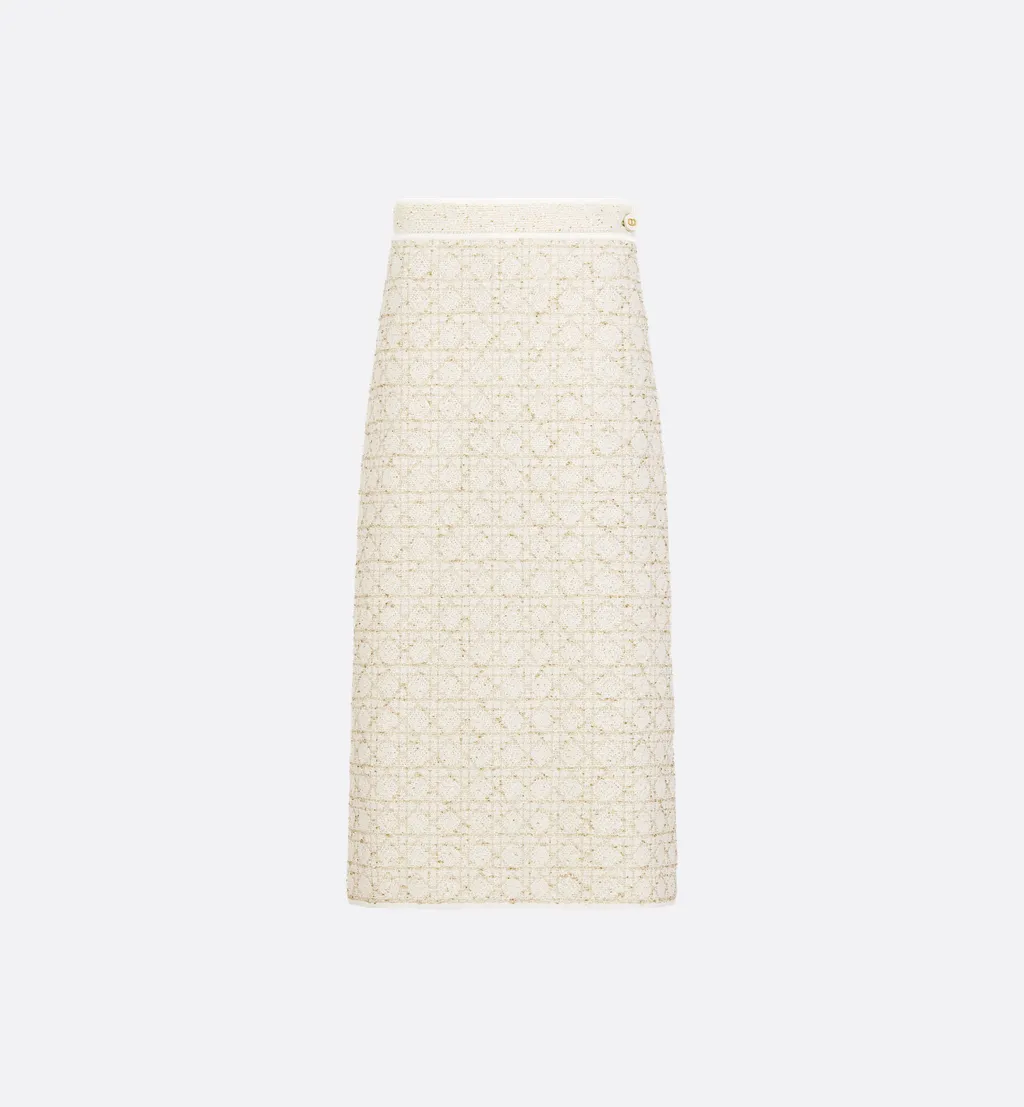 Mid-Length Macrocannage Straight Skirt