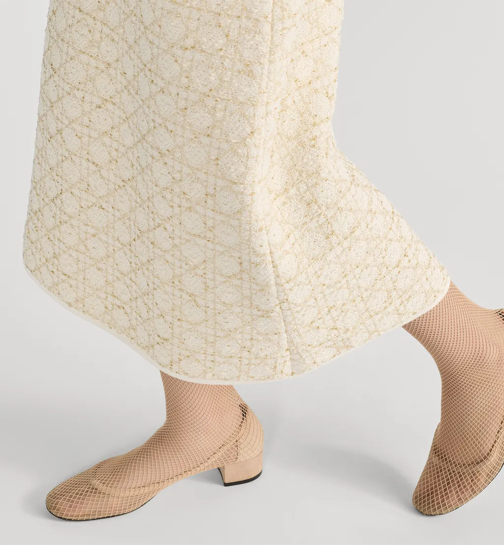 Mid-Length Macrocannage Straight Skirt
