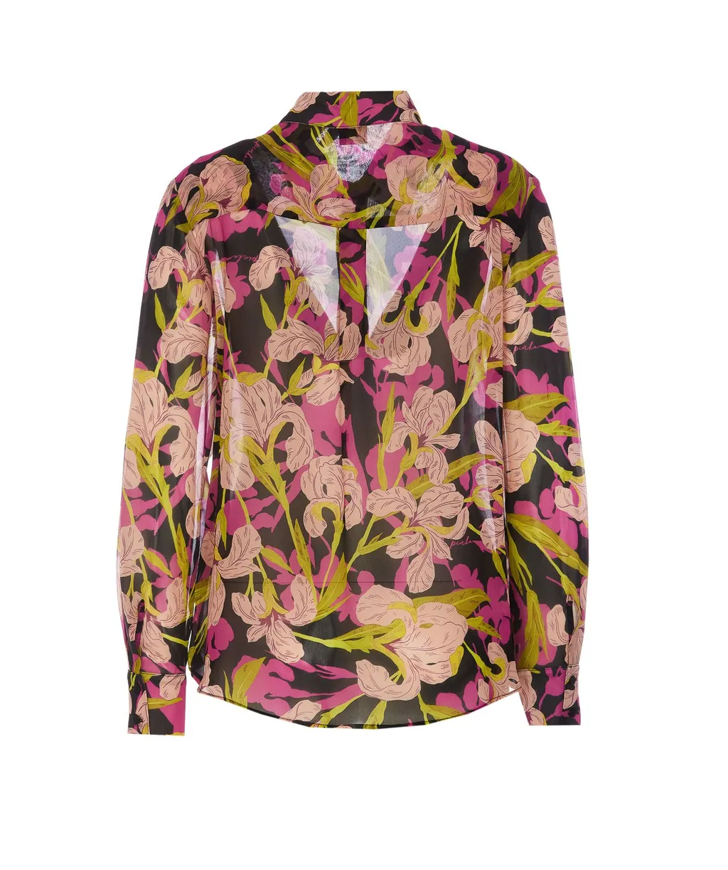 Pinko Floral-Printed Long-Sleeved Buttoned Shirt