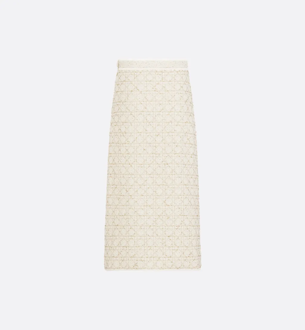 Mid-Length Macrocannage Straight Skirt