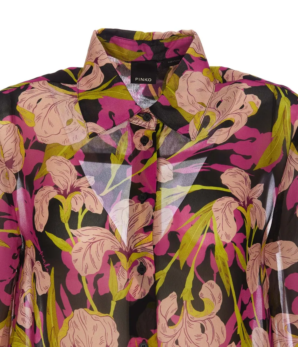 Pinko Floral-Printed Long-Sleeved Buttoned Shirt