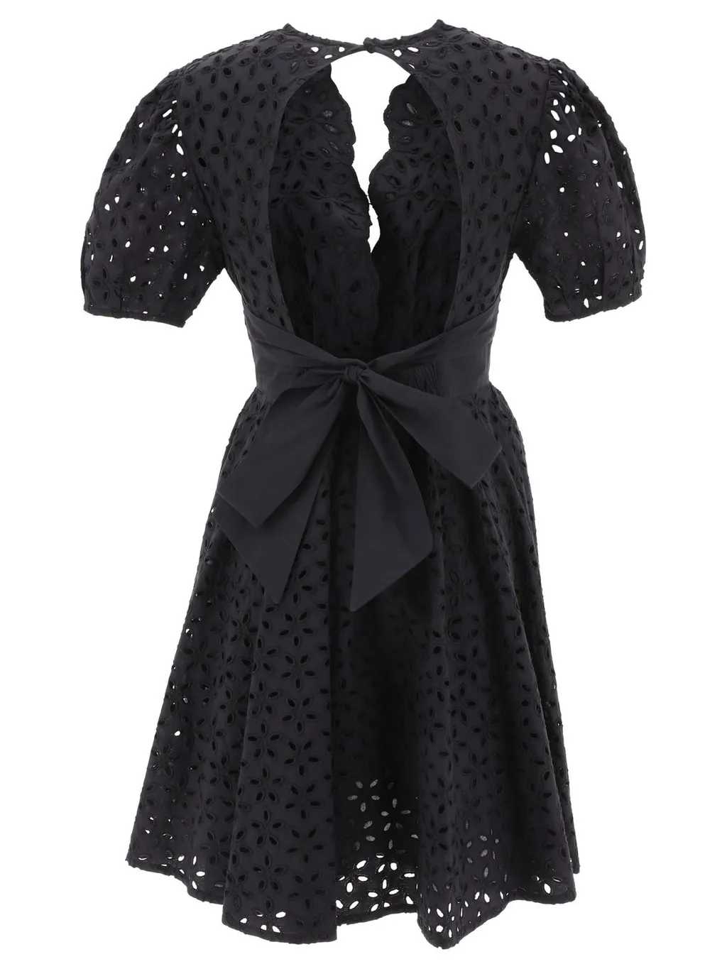 Pinko Broderie Anglaise V-Neck Mini Dress