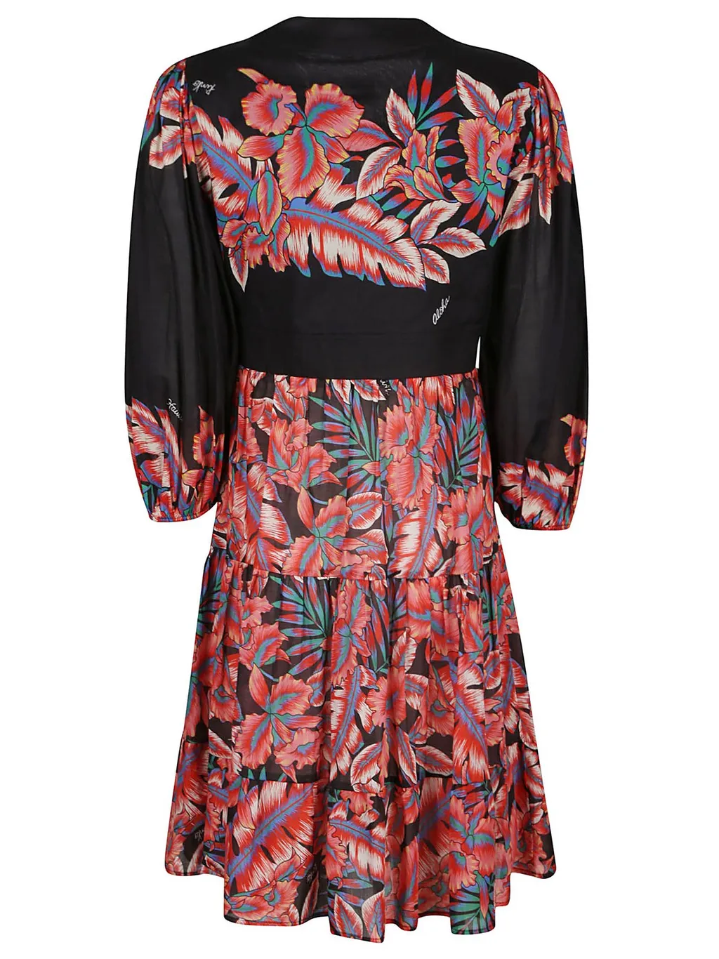 Pinko Tropical Printed Long-Sleeved Dress