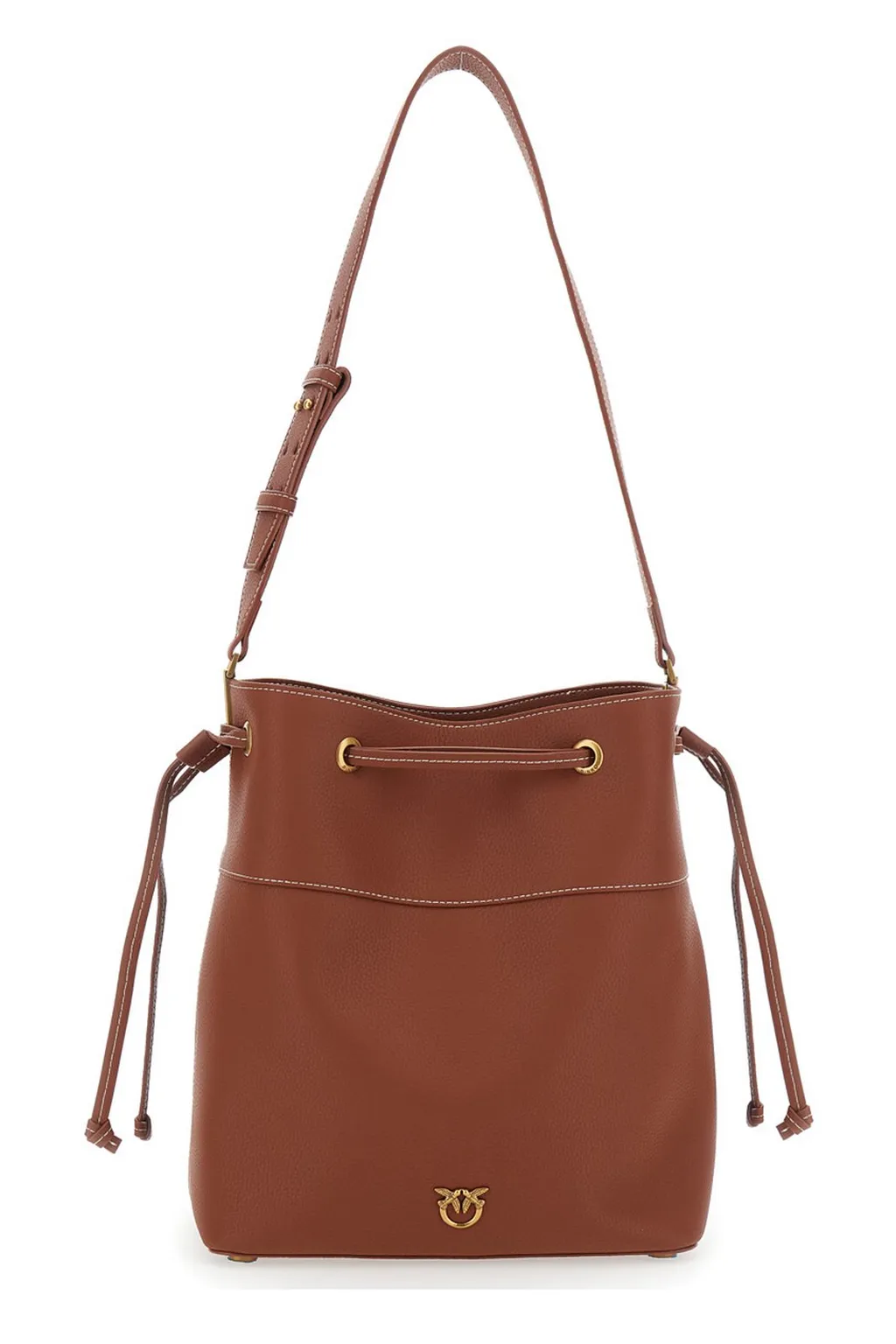 Pinko Forever Logo Plaque Bucket Bag