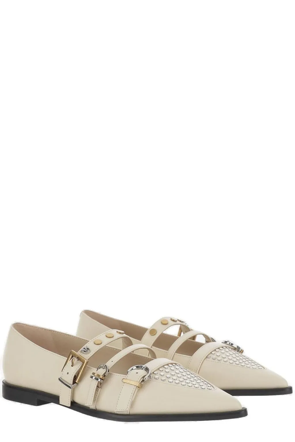 Pinko Embellished Pointed-Toe Flat-Shoes