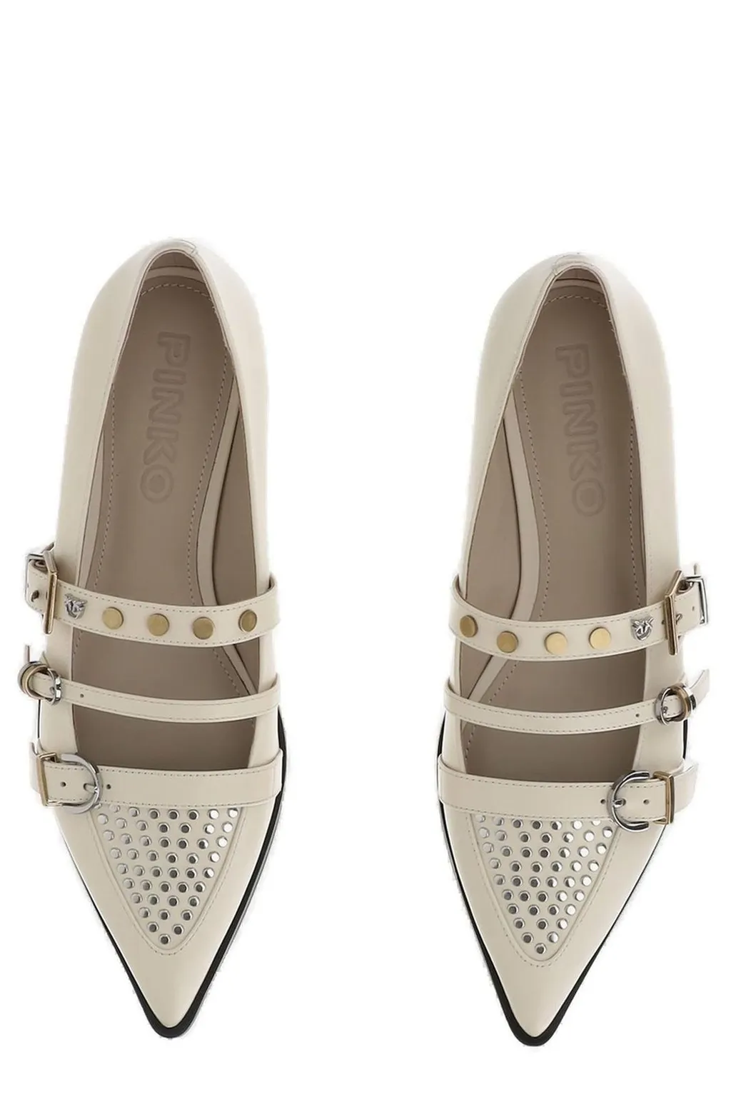 Pinko Embellished Pointed-Toe Flat-Shoes