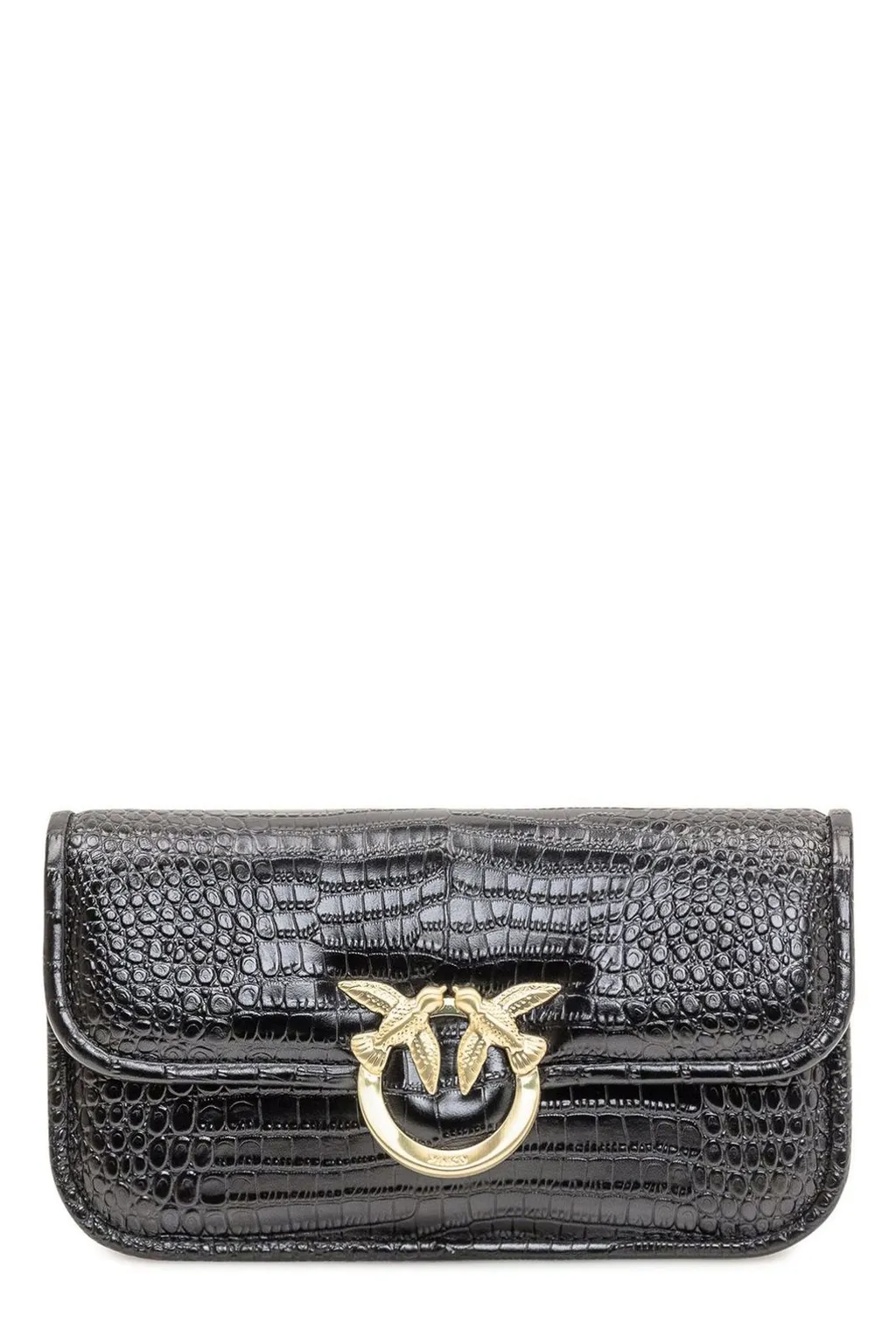 Pinko Love Birds Embossed Flap Shoulder Bag
