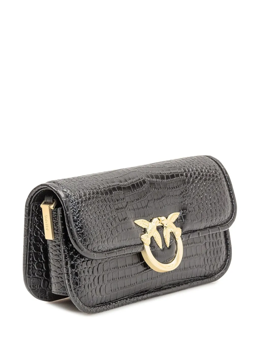 Pinko Love Birds Embossed Flap Shoulder Bag