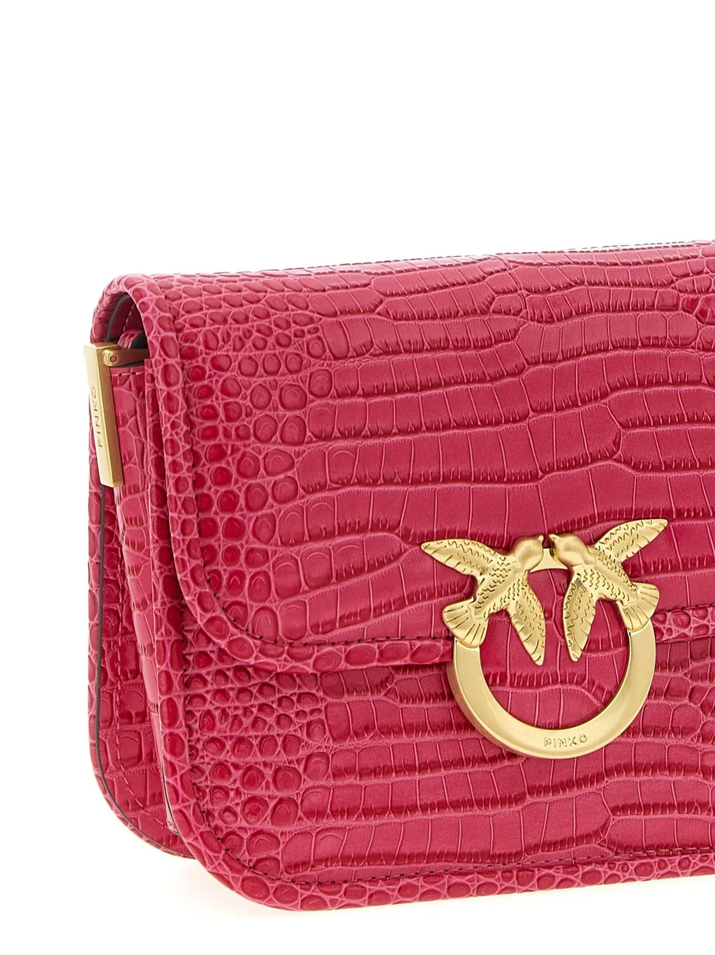 Pinko Love Birds Box Embossed Mini Shoulder Bag