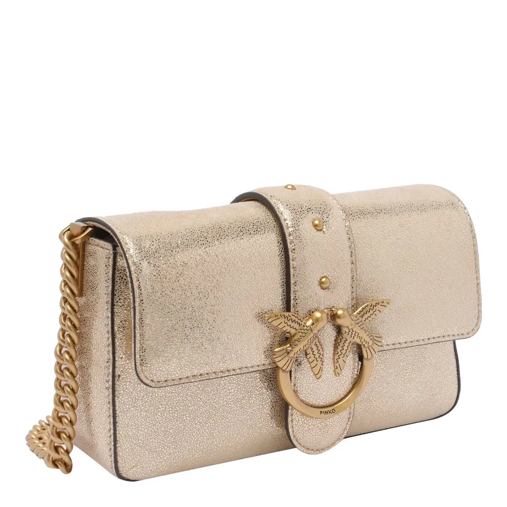 Pinko Glittery Mini Love Shoulder Bag