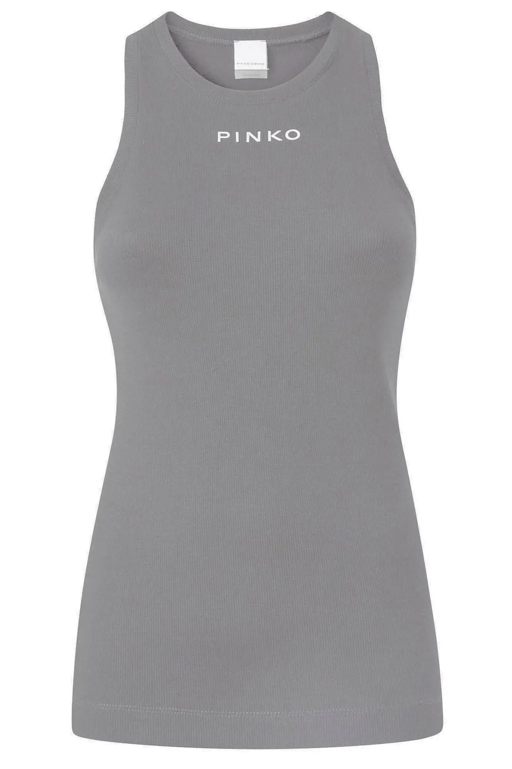 Pinko Logo Embroidered Ribbed Tank Top