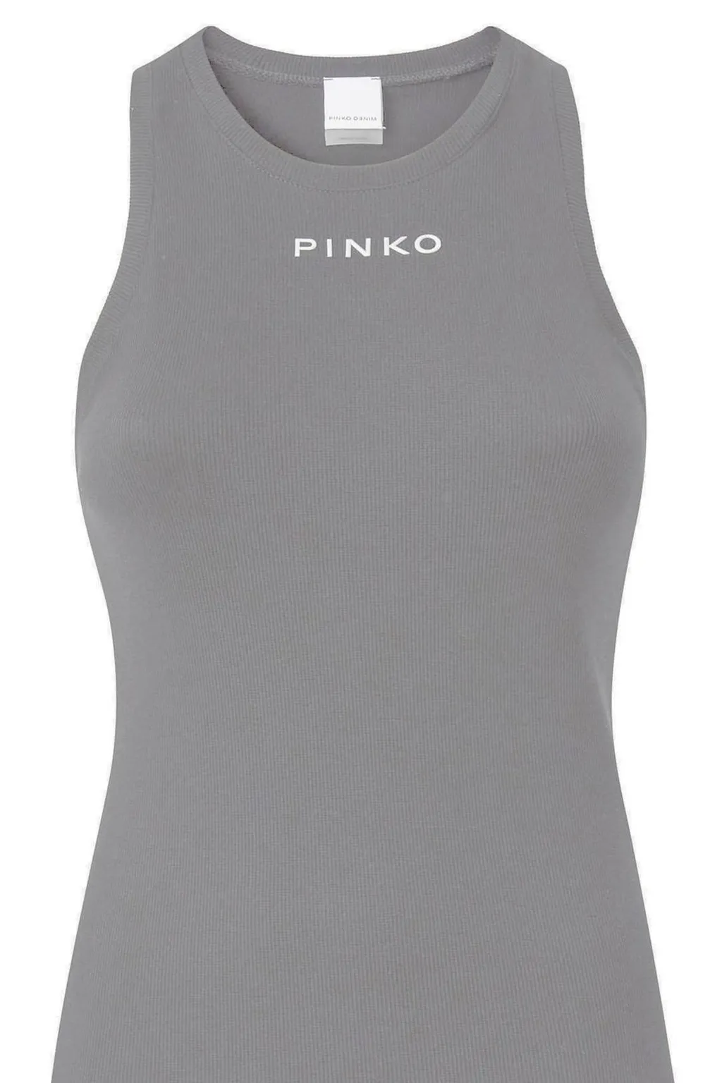 Pinko Logo Embroidered Ribbed Tank Top