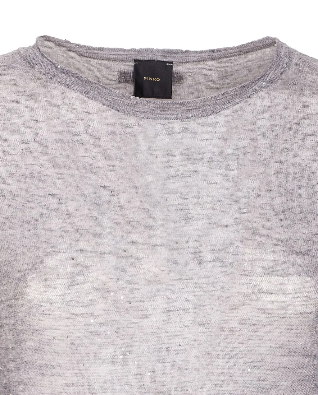 Pinko Long-Sleeved Knitted Sheer T-Shirt