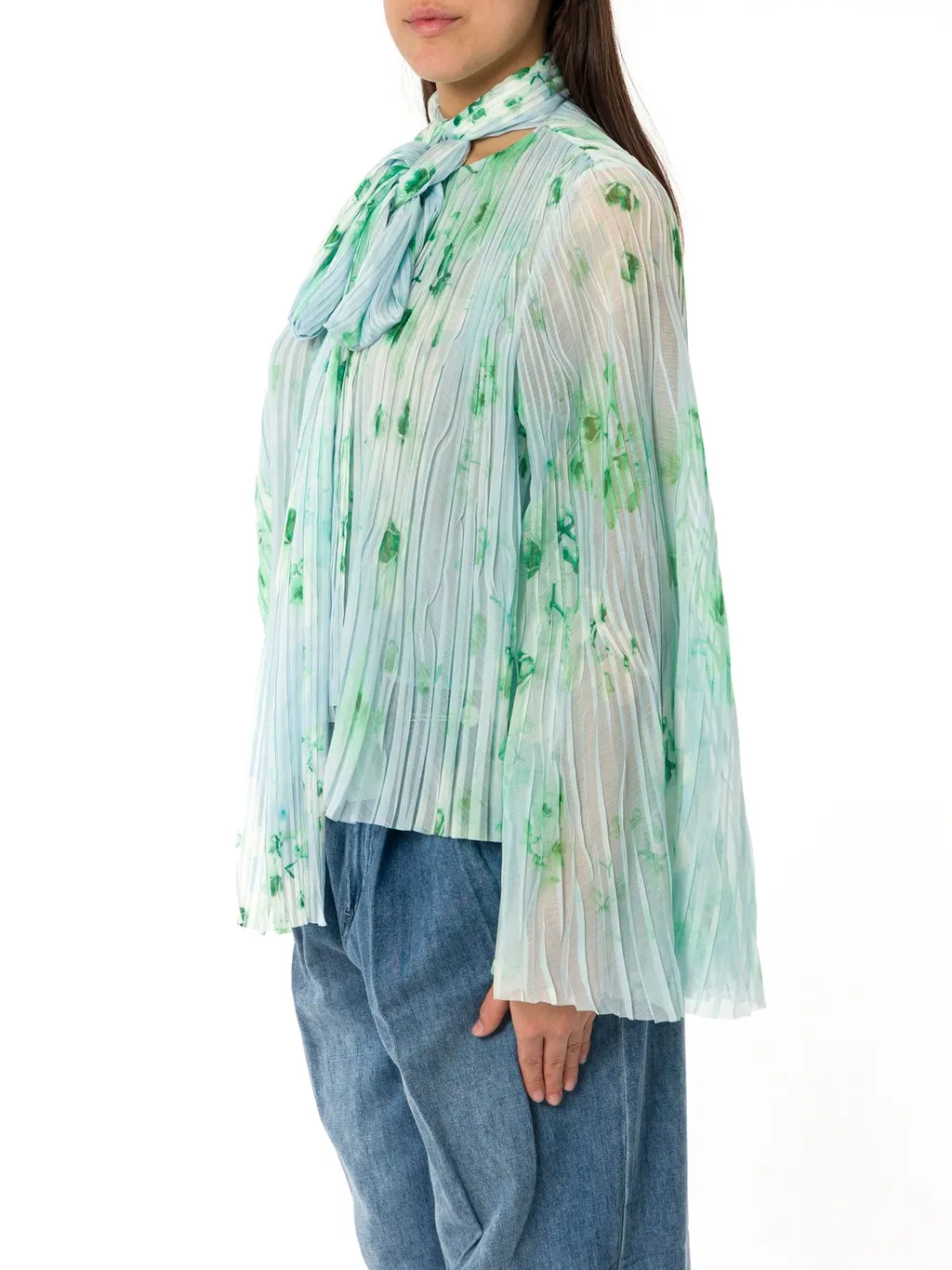 Pinko Pleated Floral Crepon Light Blouse