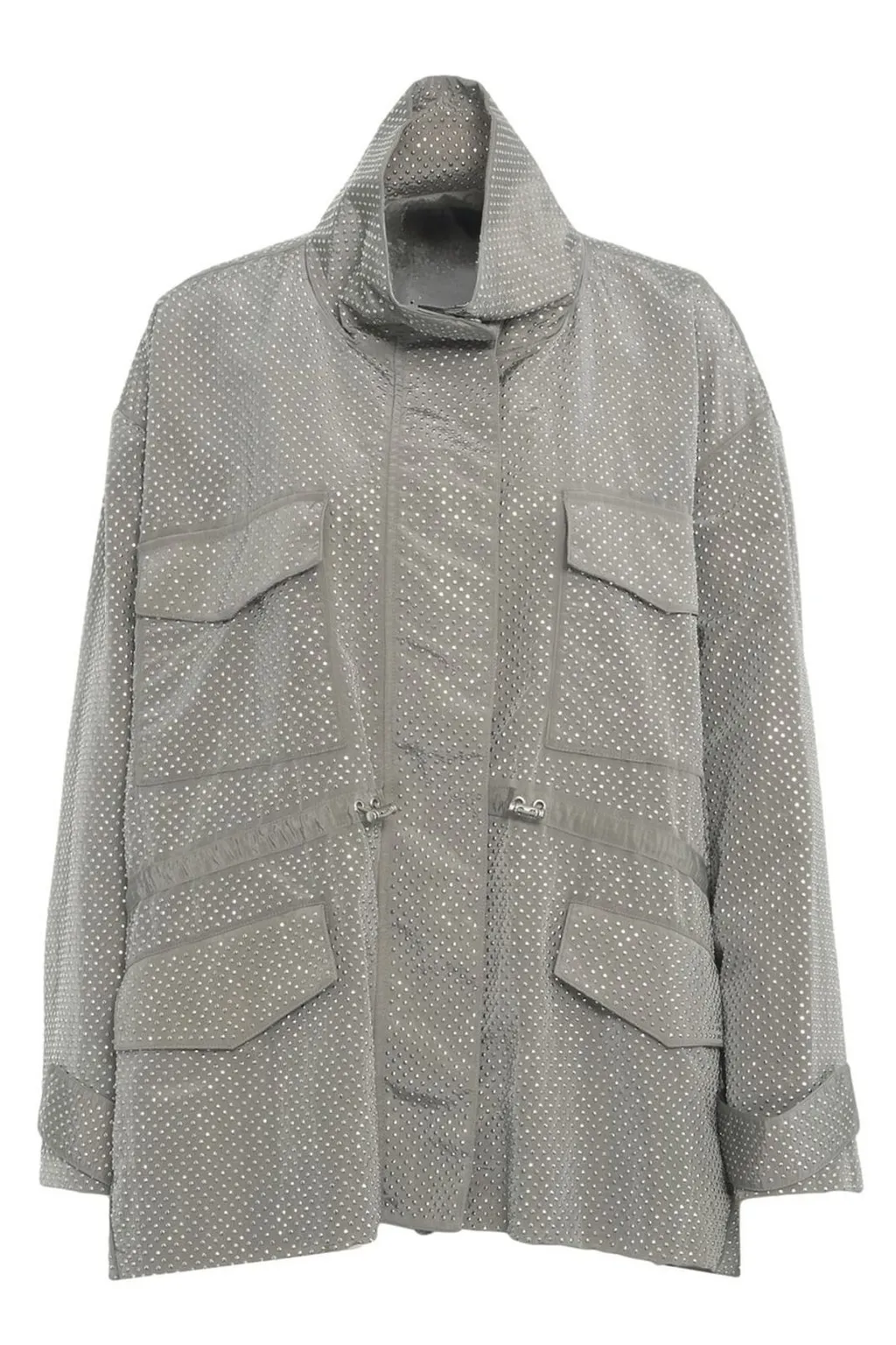 Pinko Embellished Mini Studded Technical Parka