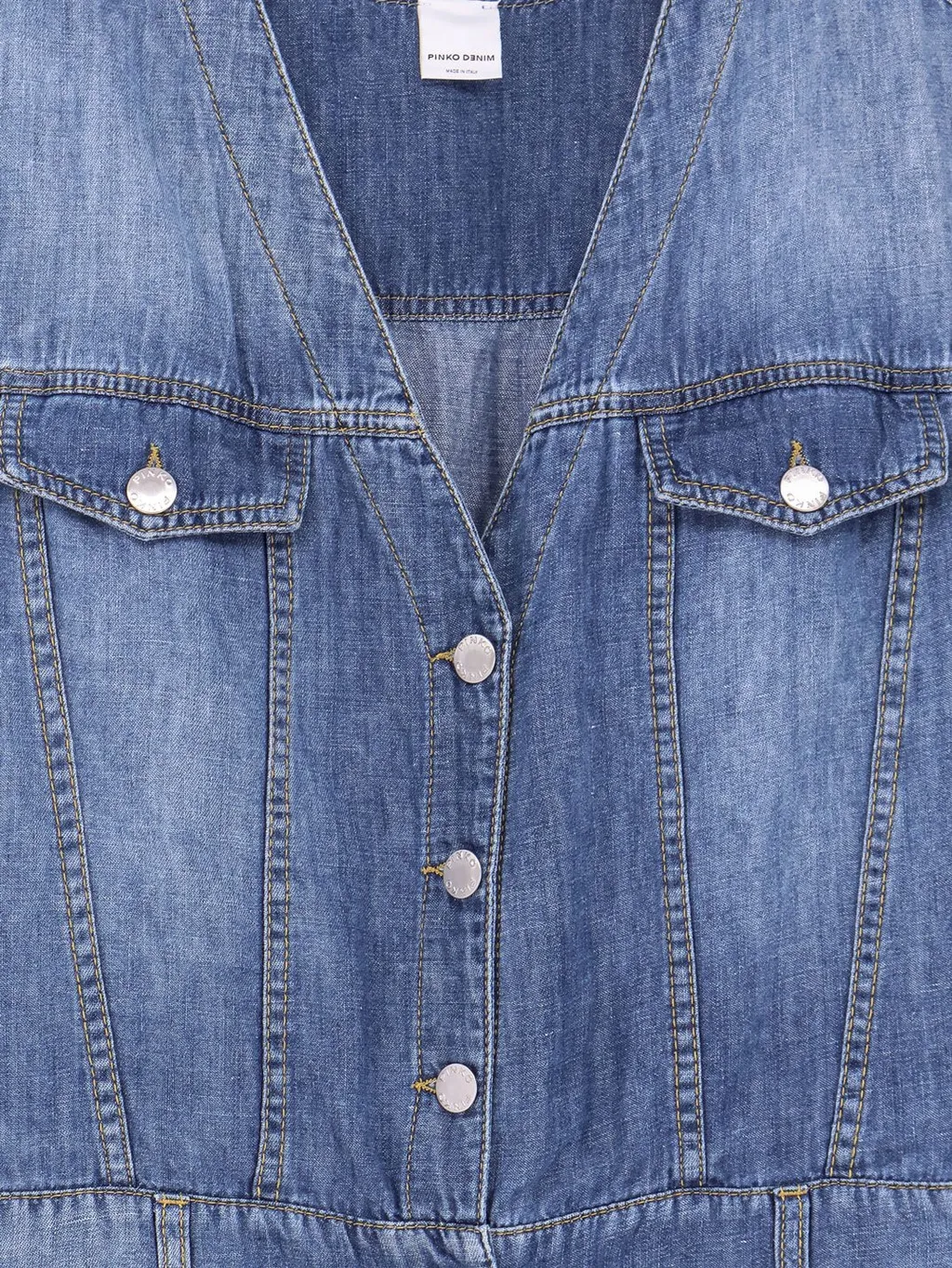 Pinko Sleeveless Denim Jumpsuit