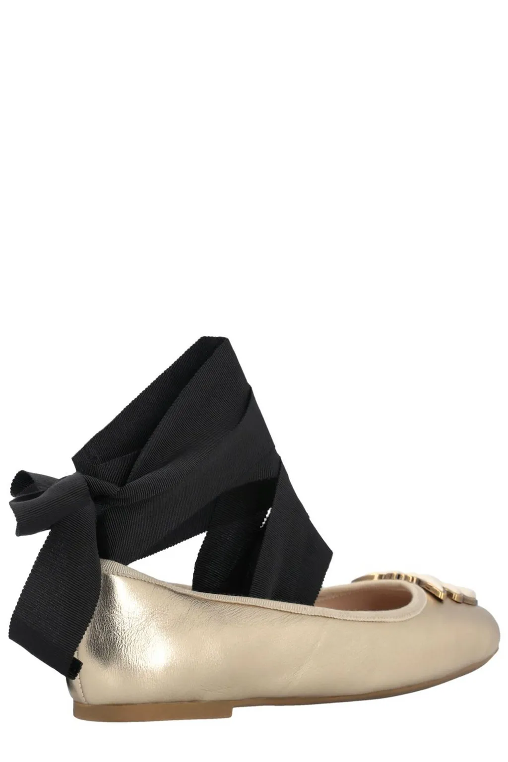 Pinko Logo Plaque Round Toe Flats