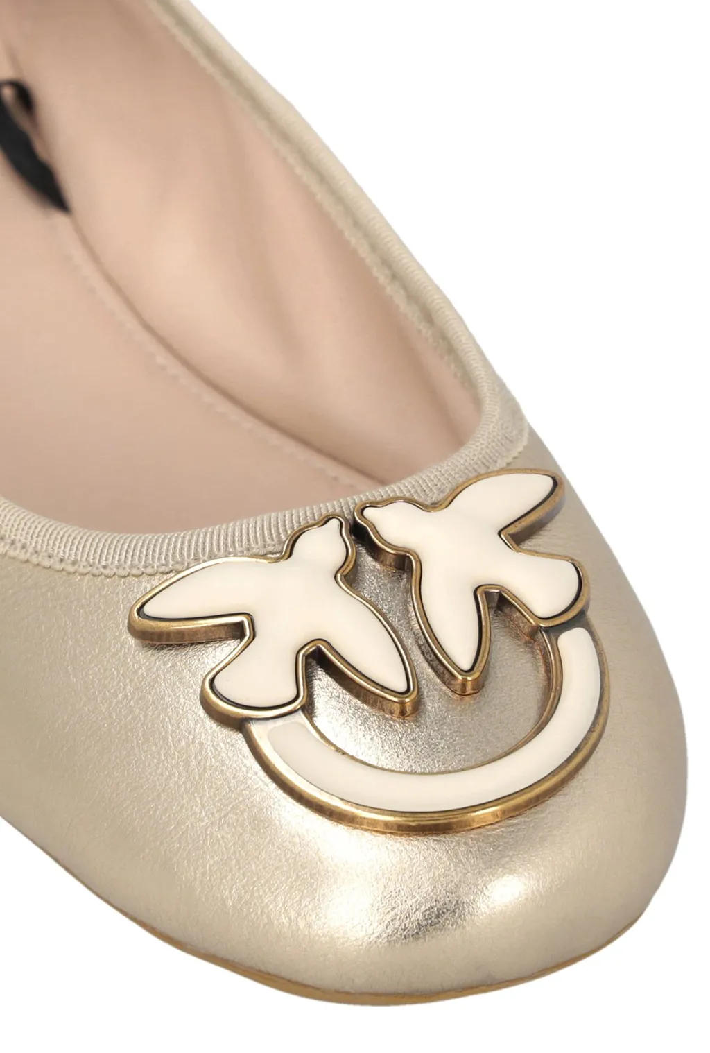 Pinko Logo Plaque Round Toe Flats